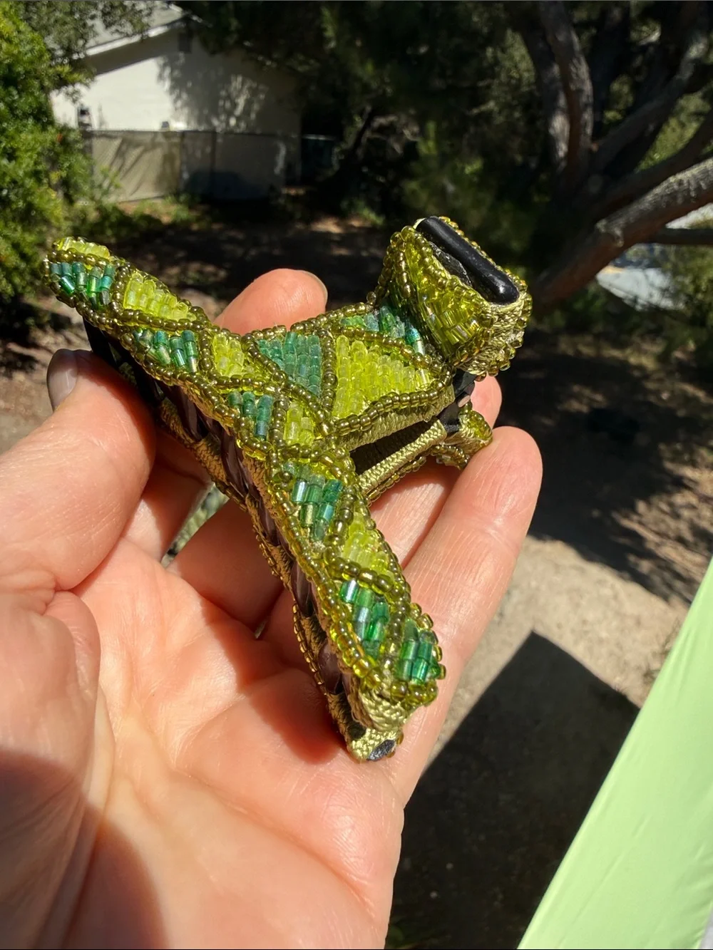 Handmade beaded green